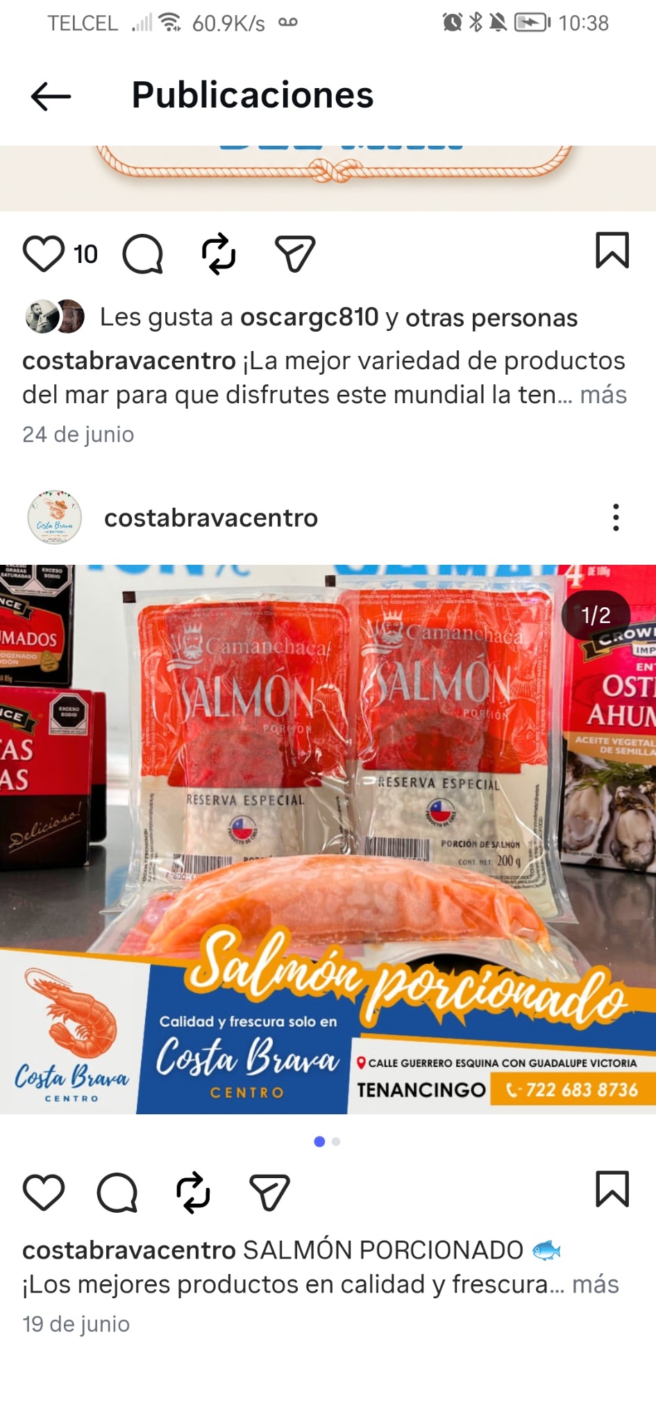 Salmón porcionado